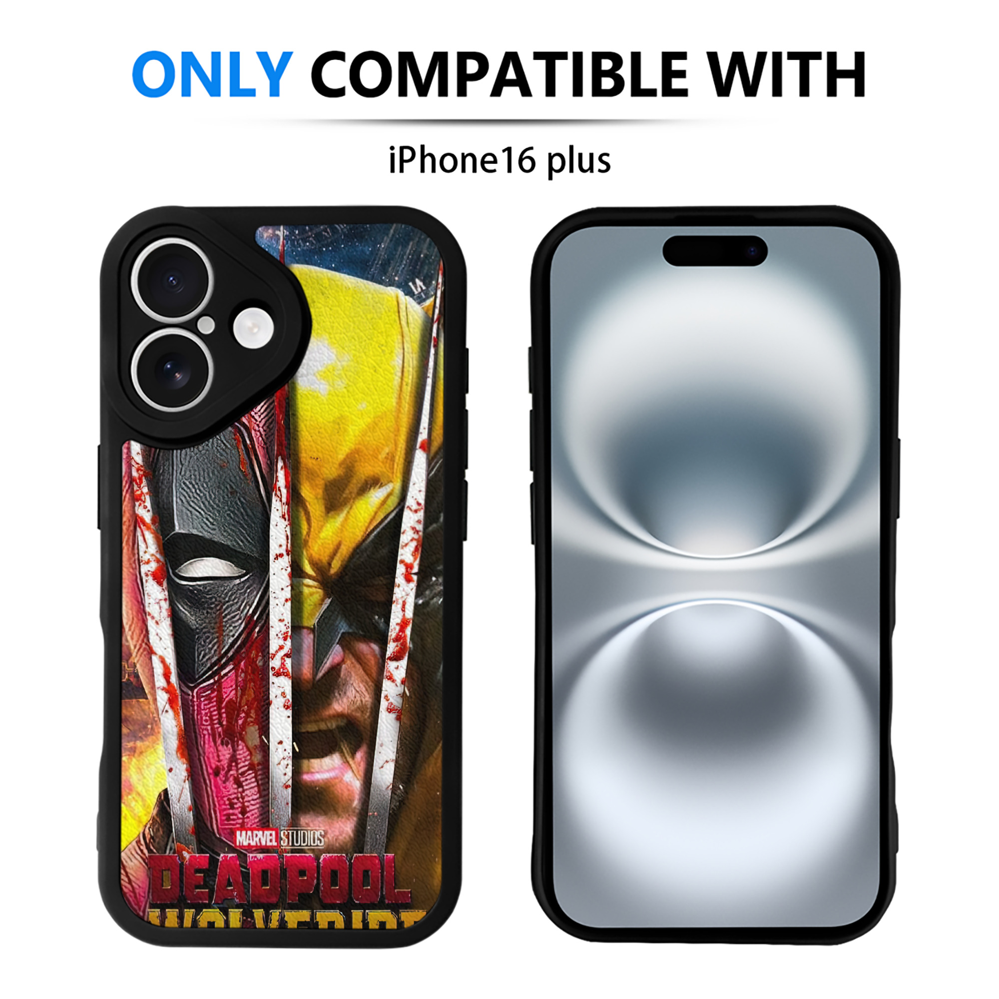 （画像用） Deadpool デッドプール 【iPhone 16シリーズ対応】シリコンスマホケース（レザー調） 材質：シリコン
